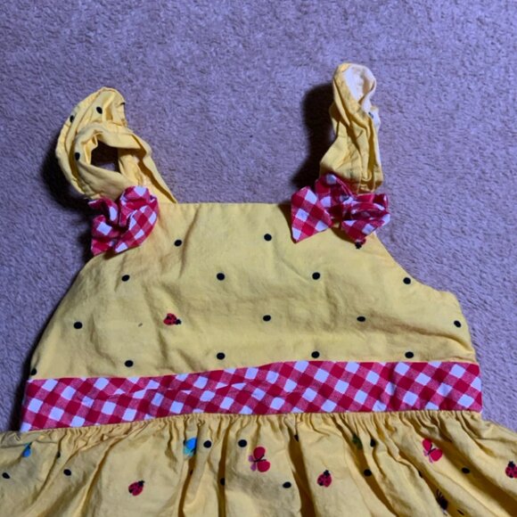 Vtg Nannette Baby Sz 18 Months Yellow Sundress Multiple Color Floral Flowers (D) - Picture 2 of 9